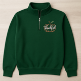 Thankful Pumpkin Embroidered 1/4 Zip Sweatshirt, Fall Quarter Zip Pullover