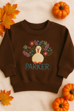 Personalized Embroidered Thanksgiving Turkey Toddler Sweatshirt