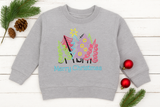 Embroidered Whimsical "Merry Christmas" Crewneck for Kids