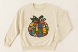 Patchwork Pumpkin Embroidered Sweatshirt