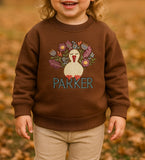 Personalized Embroidered Thanksgiving Turkey Toddler Sweatshirt