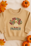 Personalized Embroidered Thanksgiving Turkey Toddler Sweatshirt