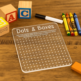 Acrylic Dots and Boxes Game Board - Reusable Dry Erase Travel Game