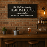 Custom Family Theater & Lounge Sign