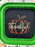 Thankful Pumpkin Embroidered 1/4 Zip Sweatshirt, Fall Quarter Zip Pullover
