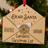 Personalized “Dear Santa” Christmas List Ornament