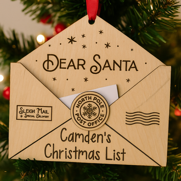Personalized “Dear Santa” Christmas List Ornament