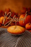Thanksgiving Wooden Pie Toppers Set