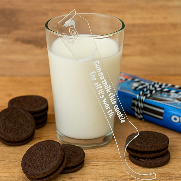 Acrylic Cookie Dipping Spoon - "Gonna Milk This Cookie for All It's Worth"