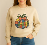 Patchwork Pumpkin Embroidered Sweatshirt