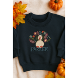 Personalized Embroidered Thanksgiving Turkey Toddler Sweatshirt