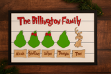 Personalized Grinch Inspired Family Sign