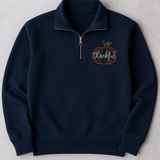 Thankful Pumpkin Embroidered 1/4 Zip Sweatshirt, Fall Quarter Zip Pullover