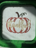 Thankful Pumpkin Embroidered 1/4 Zip Sweatshirt, Fall Quarter Zip Pullover