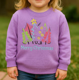 Embroidered Whimsical "Merry Christmas" Crewneck for Kids