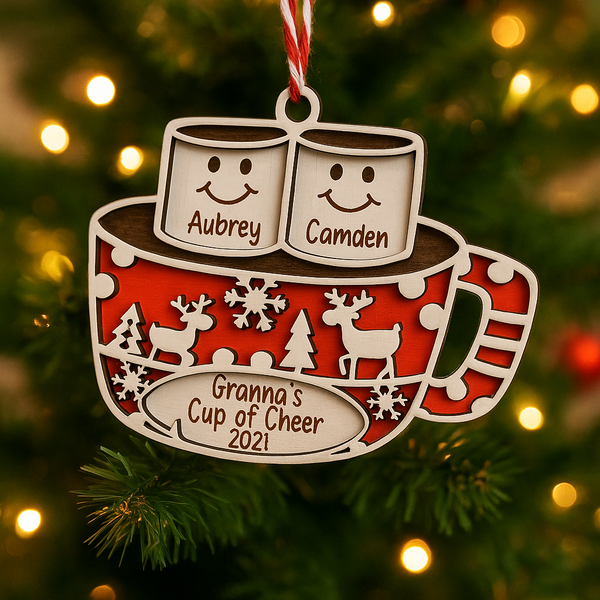 Personalized Hot Cocoa Mug Christmas Ornament