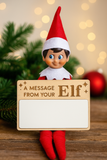 Elf on the Shelf Dry Erase Message Board | Reusable Wooden Elf Sign | Elf Accessories for Holiday Traditions