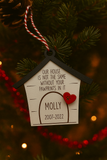 Personalized Pet Memorial Ornament – Custom Dog or Cat Remembrance Keepsake, “Our House Is Not the Same Without Your Pawprints” Ornament
