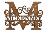 Personalized Wooden Split Monogram Name Sign
