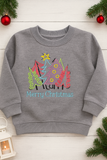 Embroidered Whimsical "Merry Christmas" Crewneck for Kids