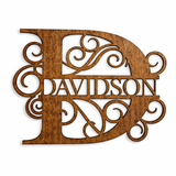 Personalized Wooden Split Monogram Name Sign