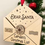 Personalized “Dear Santa” Christmas List Ornament