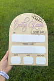 Personalized First & Last Day of School Sign