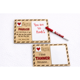 Personalized Dry Erase Valentine Board for Kids – “I Love You Because…”