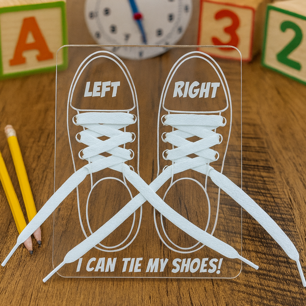 Acrylic “I Can Tie My Shoes!” Dry Erase Learning Board