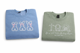 Embroidered Bunny Sweatshirt, Easter Crewneck