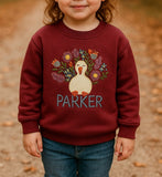 Personalized Embroidered Thanksgiving Turkey Toddler Sweatshirt
