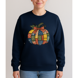 Patchwork Pumpkin Embroidered Sweatshirt
