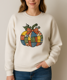 Patchwork Pumpkin Embroidered Sweatshirt