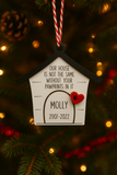 Personalized Pet Memorial Ornament – Custom Dog or Cat Remembrance Keepsake, “Our House Is Not the Same Without Your Pawprints” Ornament