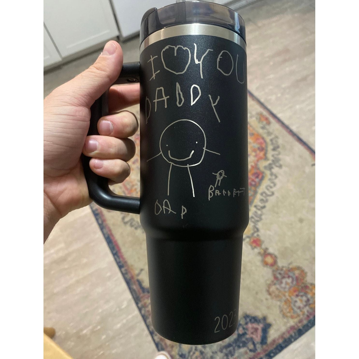 Personalized Engraved 40 oz Dishwasher Safe Tumbler | Cup with Handle