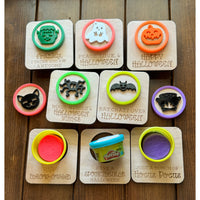 Halloween Playdough Trick or Treat Cards with  Stamps
