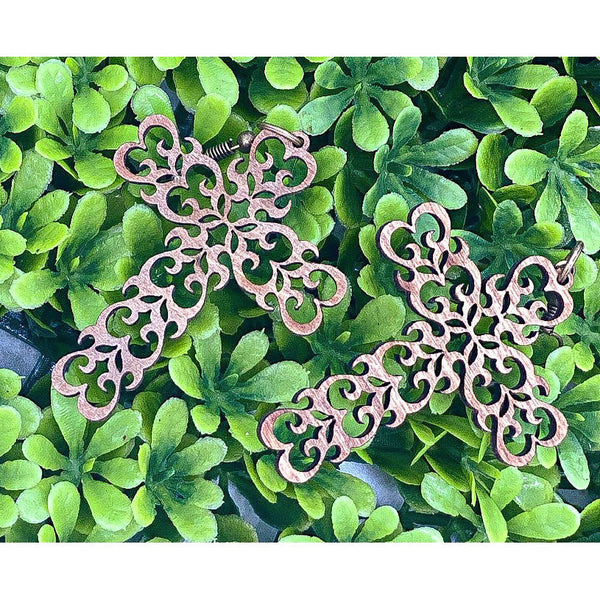 Wooden Cross Earrings