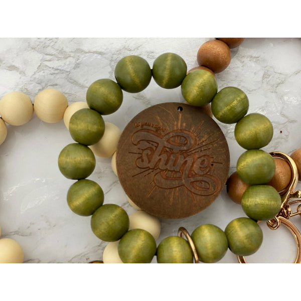 Let Your Light Shine Beaded Keychain Bracelet
