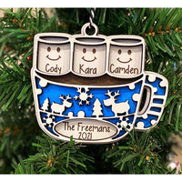 Hot Coco Ornament | Personalized Christmas Ornament | Family Ornament | Unique Gift | 2021 Ornament