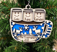 Hot Coco Ornament | Personalized Christmas Ornament | Family Ornament | Unique Gift | 2021 Ornament