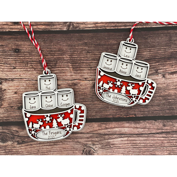 Hot Coco Ornament | Personalized Christmas Ornament | Family Ornament | Unique Gift | 2021 Ornament