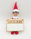 Elf on the Shelf Dry Erase Message Board | Reusable Wooden Elf Sign | Elf Accessories for Holiday Traditions