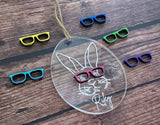 Personalized Bunny With Glasses Easter Basket Tag