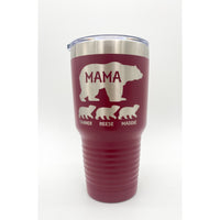 Custom Engraved Mama Bear Tumbler